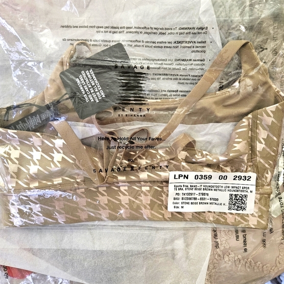 Savage X Fenty Band-It Houndstooth Low-Impact Sports Bra, BNWT, Sz M - Picture 12 of 16